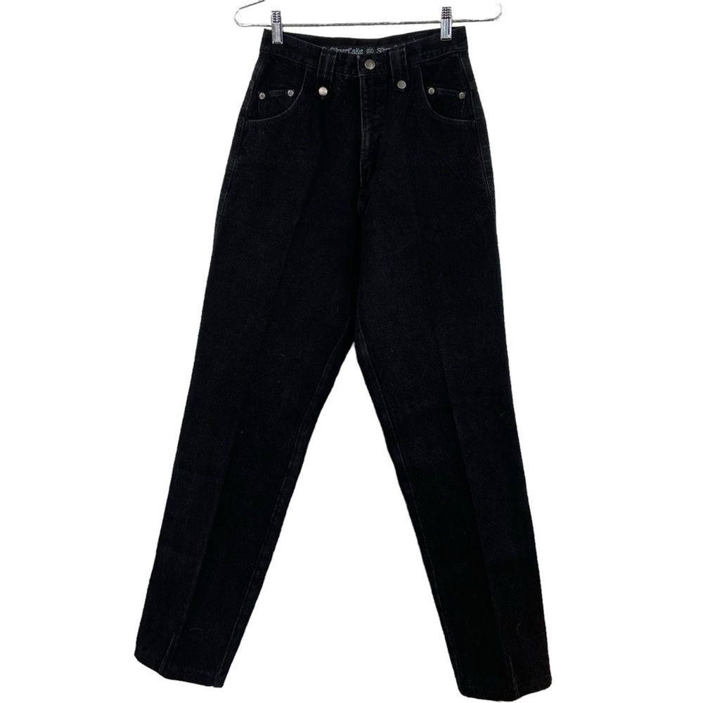 Wrangler SilverLake Vintage High Waisted Black Tapered Jeans Made in USA 9/10x36